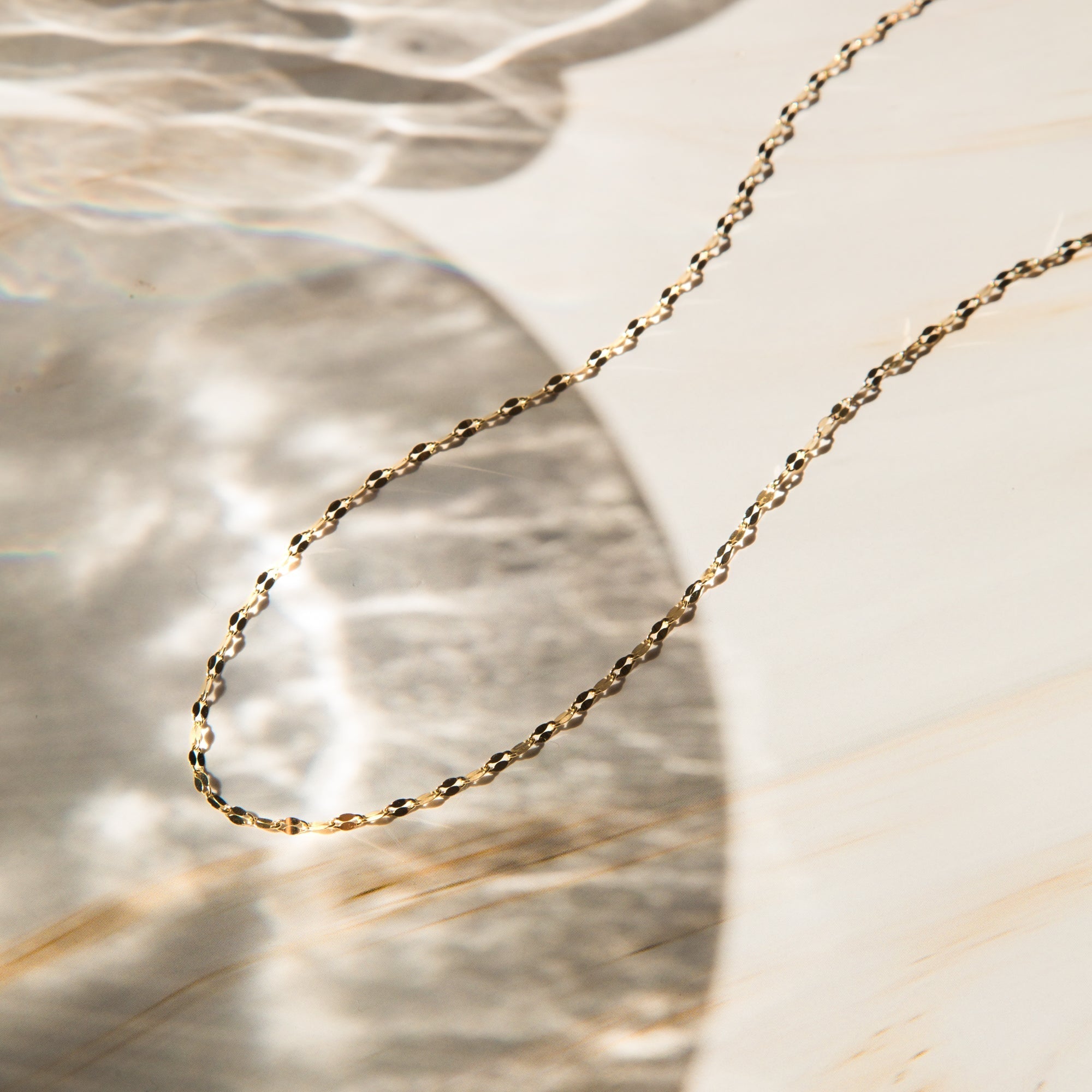 14K Gold Petal Chain Necklace