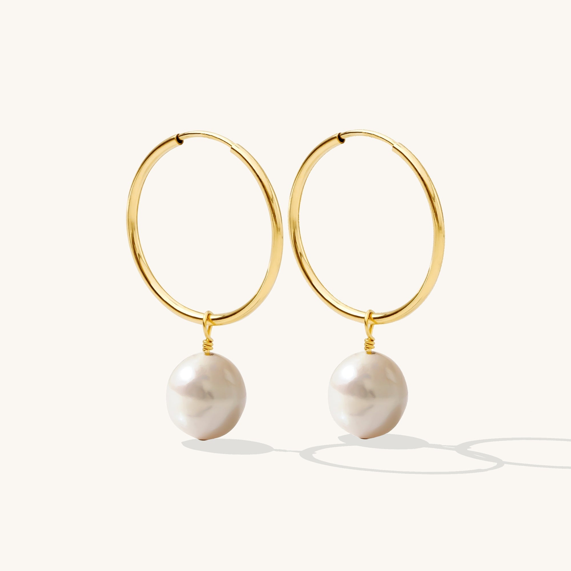 Baroque Pearl Hoop Earrings