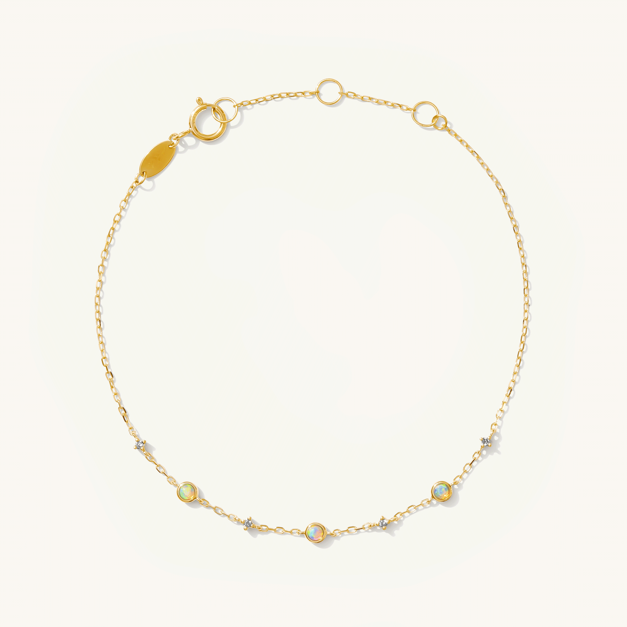 Opal + Diamond Station Bracelet - Reversible