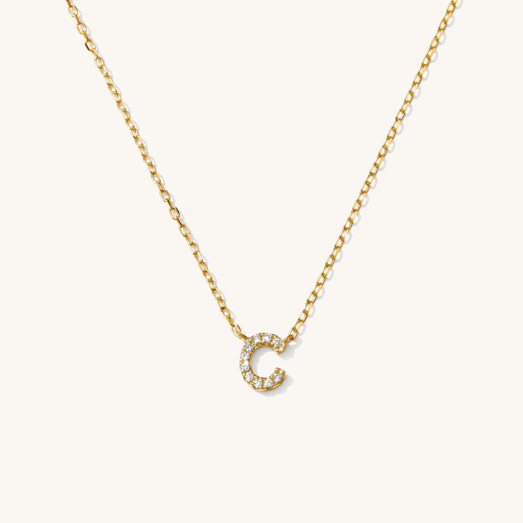 Pavé Diamond Initial Necklace