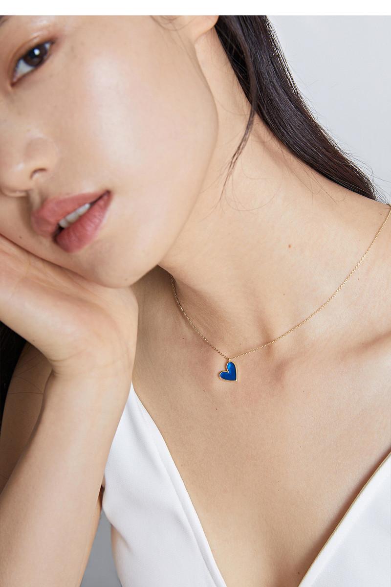 Simple Blue Heart Necklace