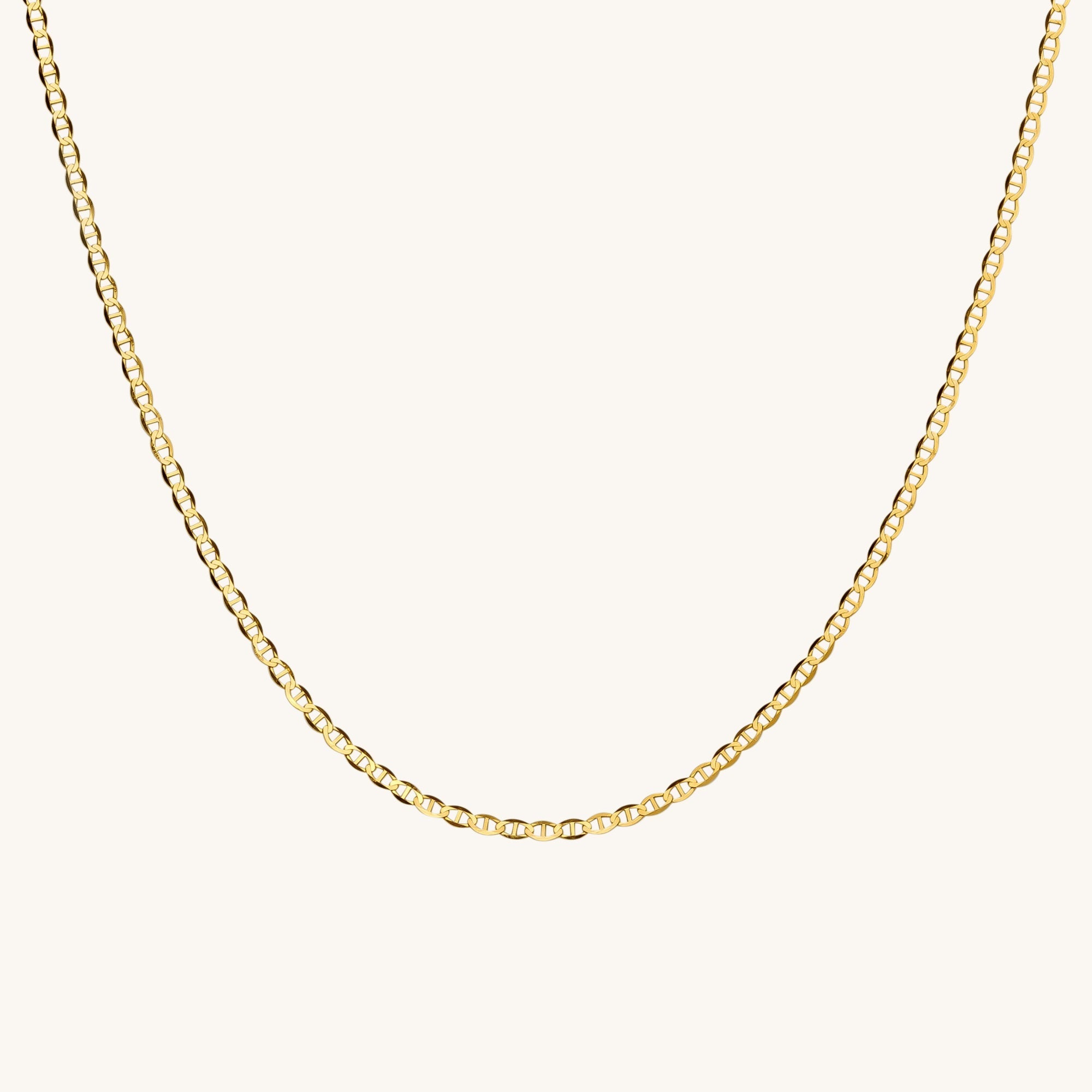Dainty Mariner Chain Necklace - 14k Solid Gold