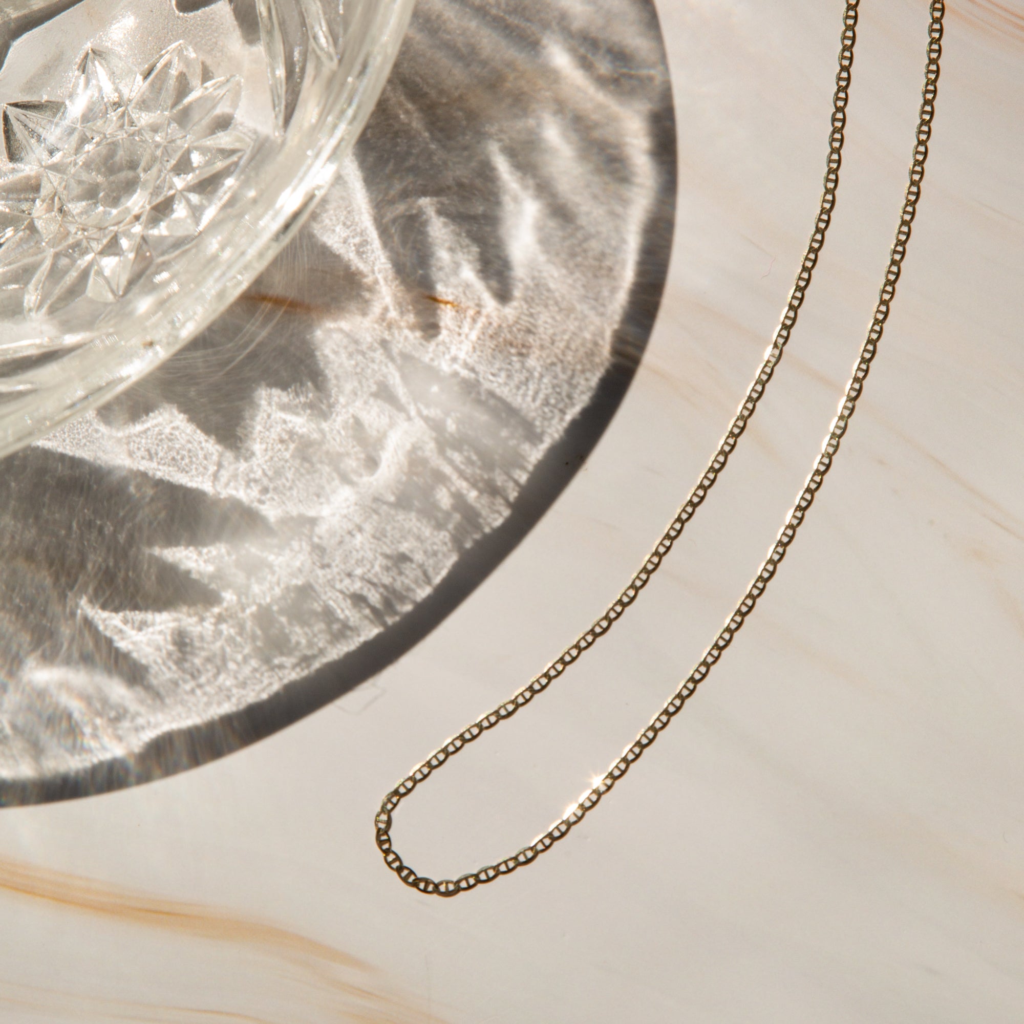 Dainty Mariner Chain Necklace - 14k Solid Gold