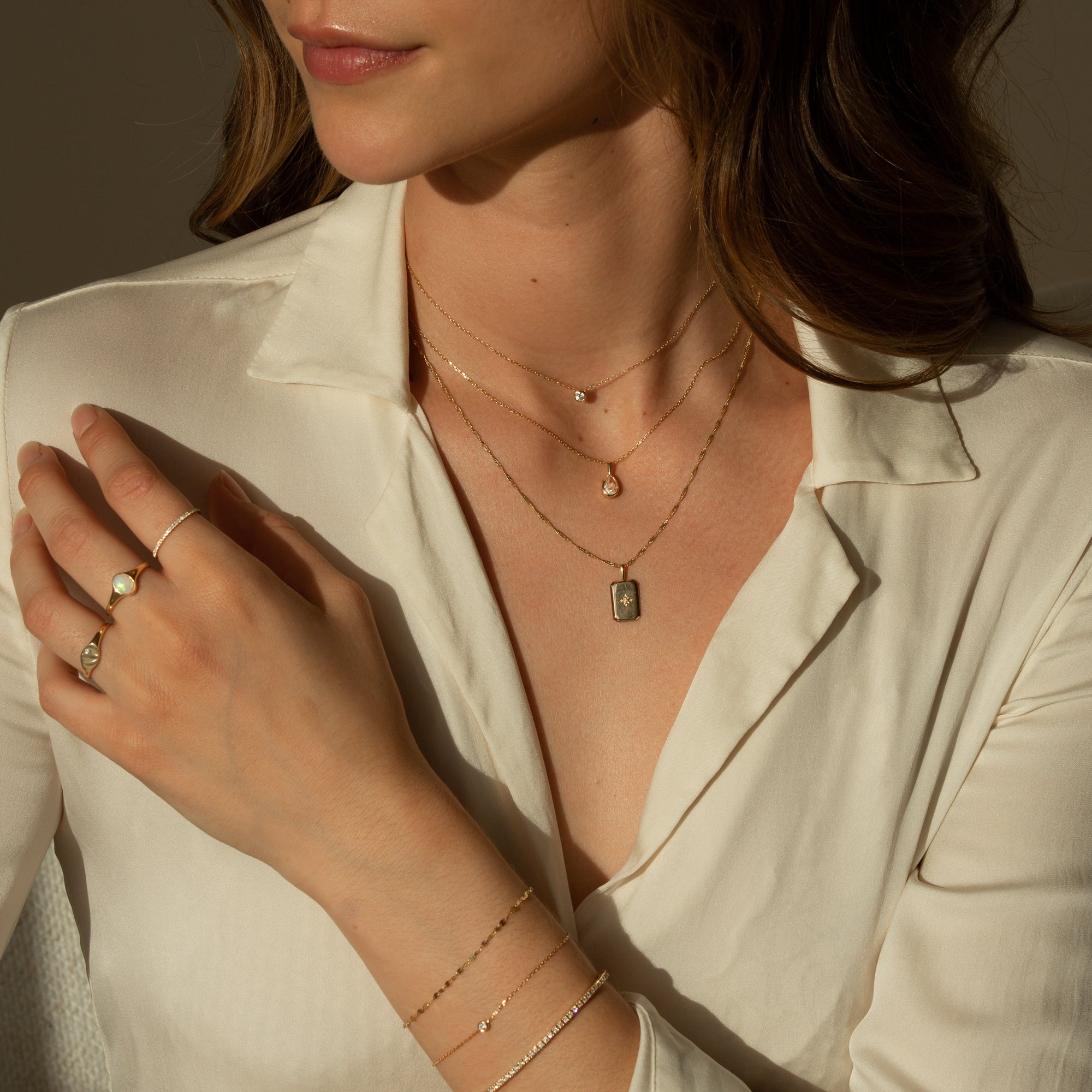 Diamond Bezel Necklace