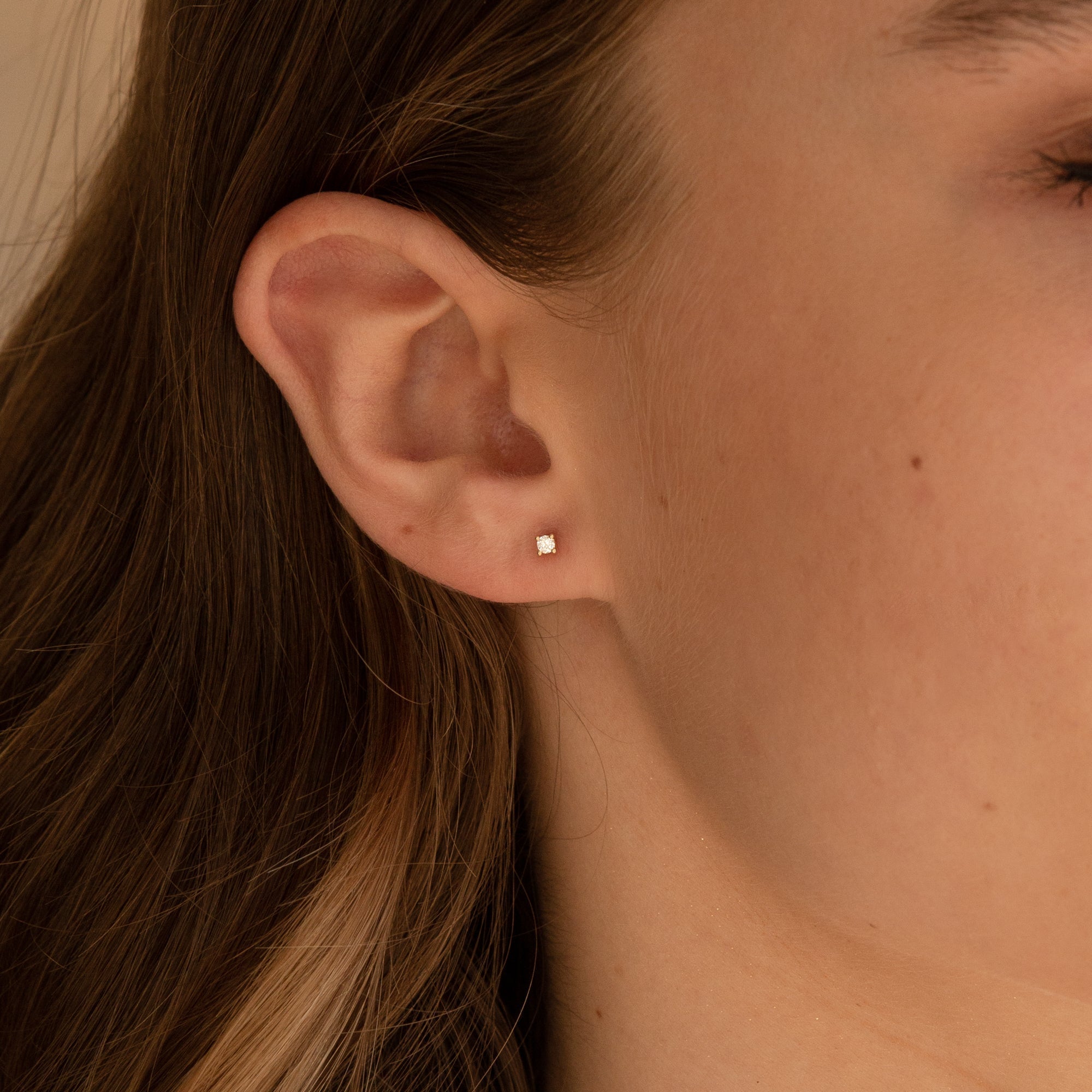 Dainty CZ Flat Back Stud Earring