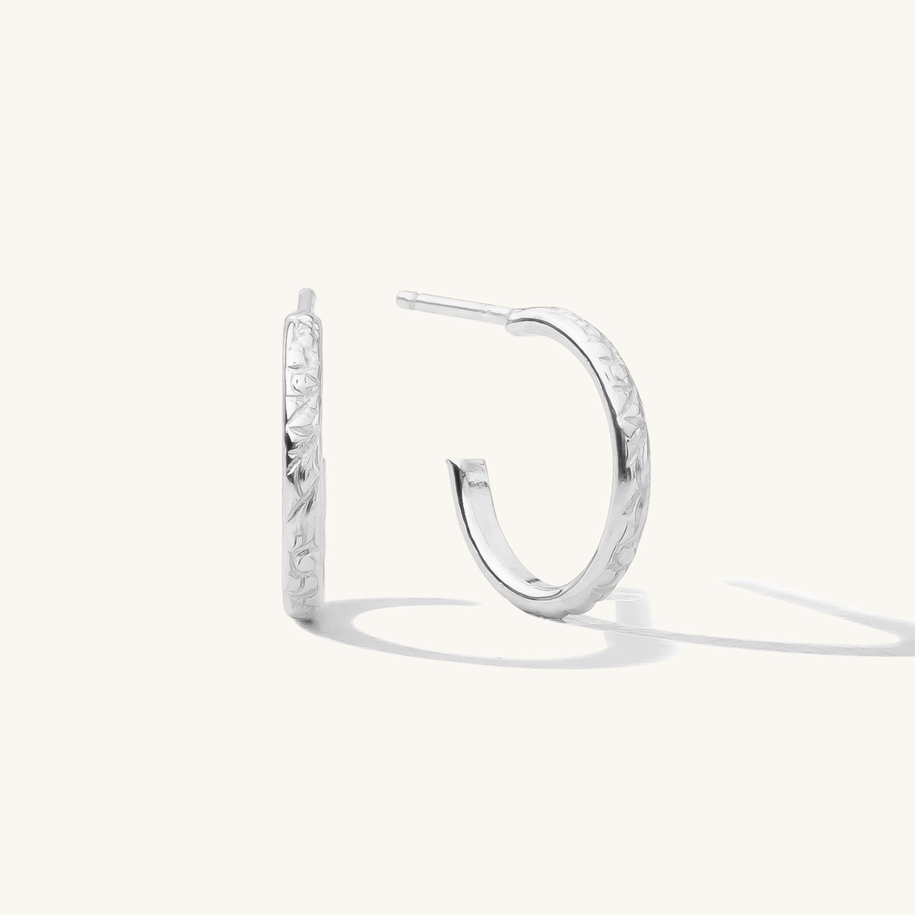 Thin Flower Hoop Earrings