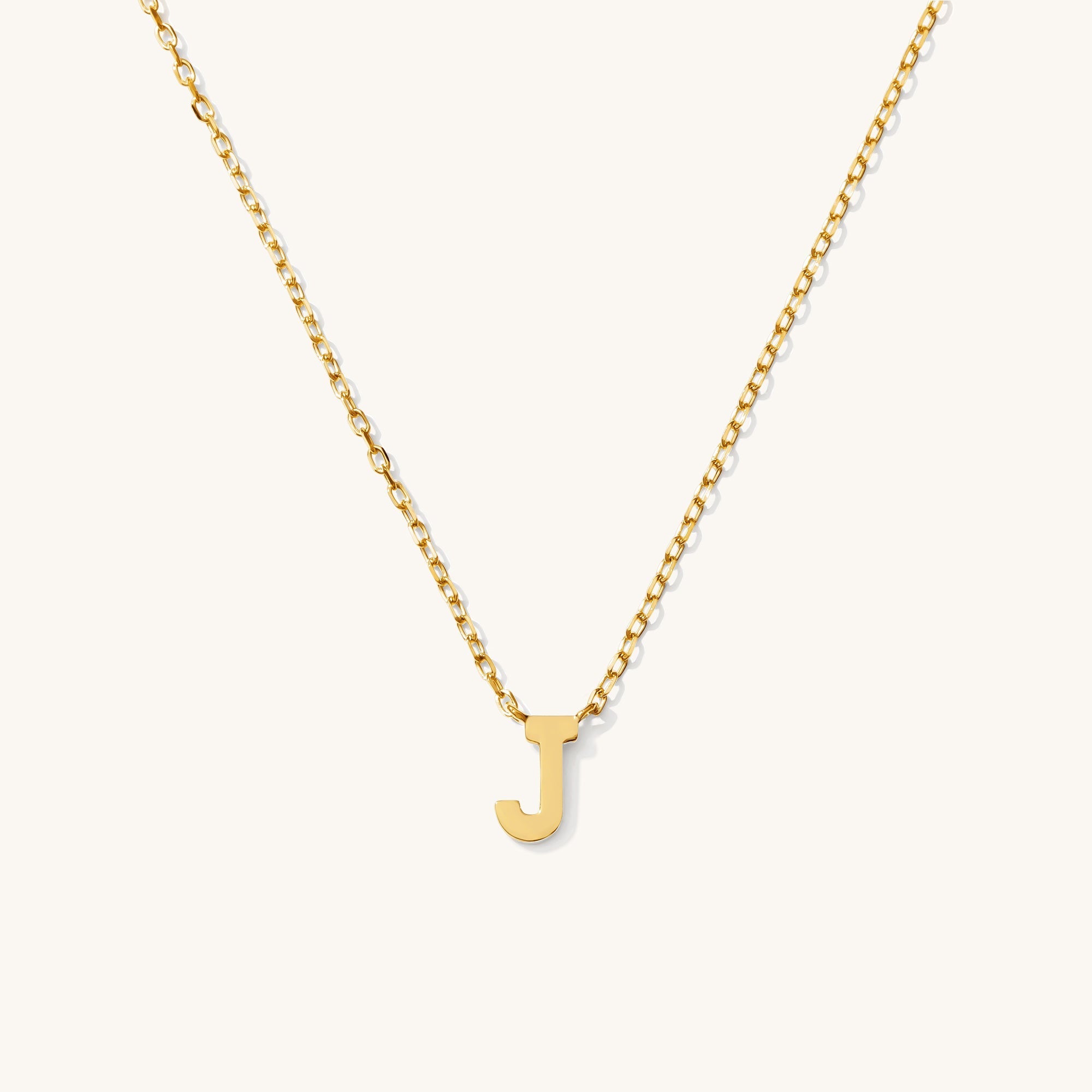 Tiny Initial Necklace - 14k Solid Gold