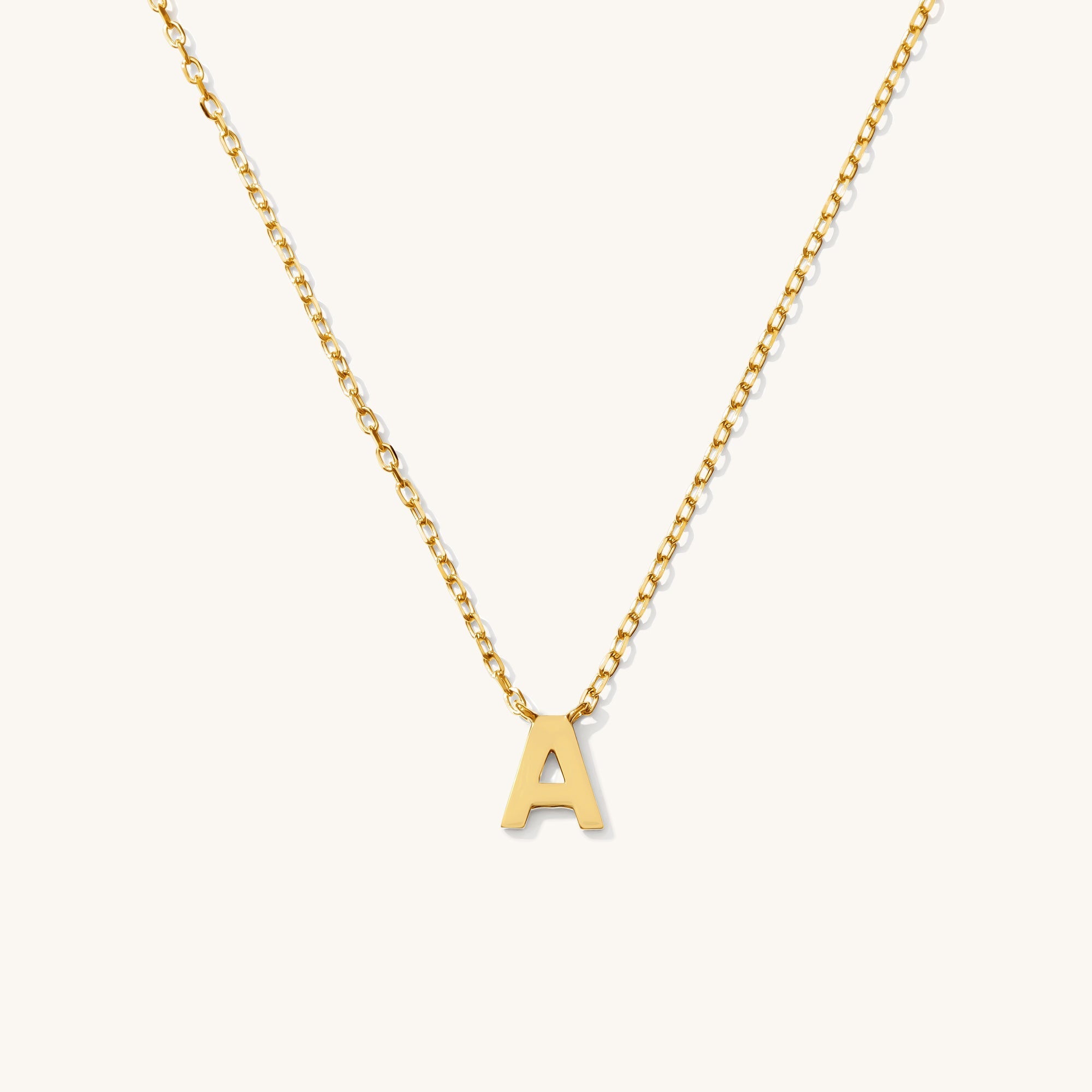 Tiny Initial Necklace - 14k Solid Gold