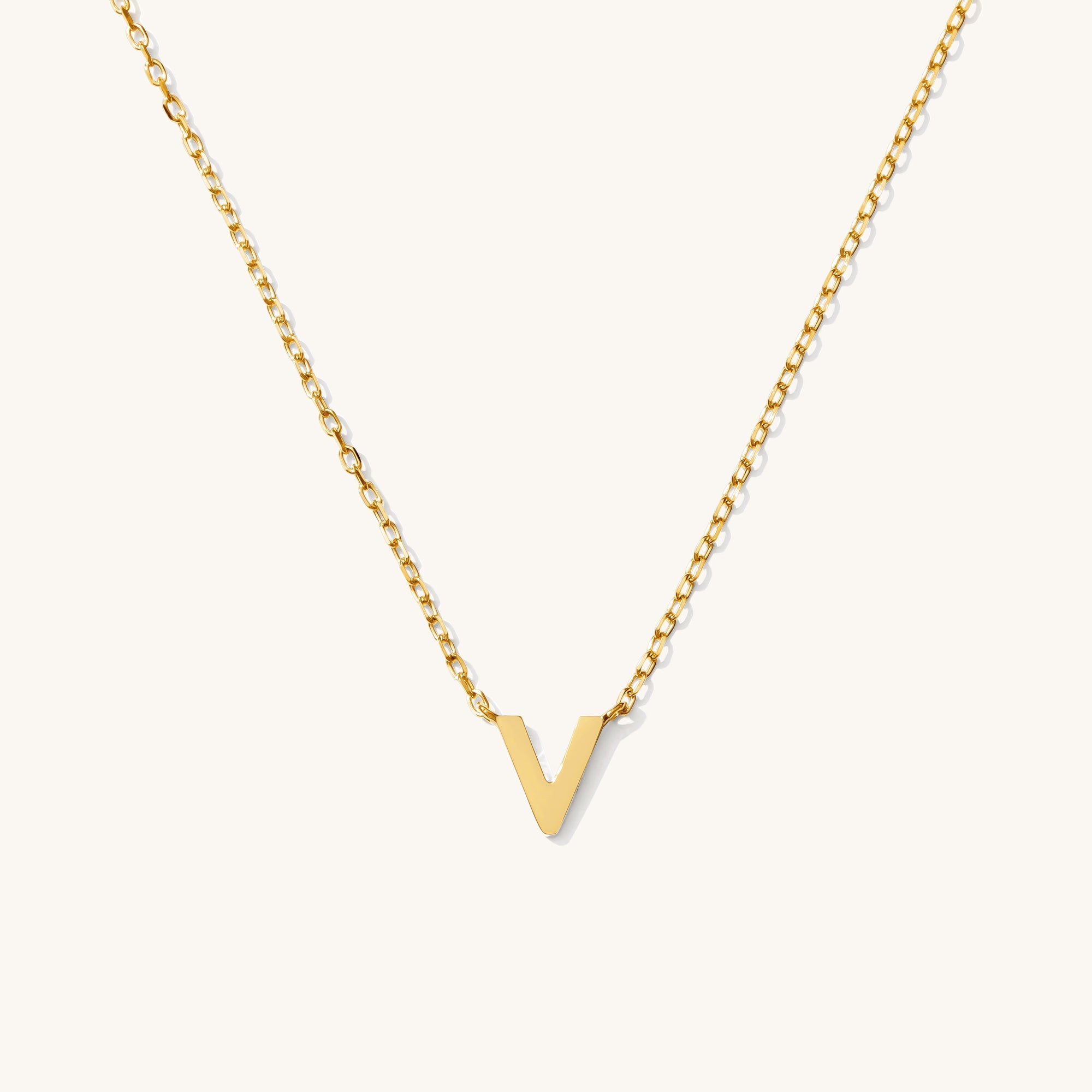Tiny Initial Necklace - 14k Solid Gold
