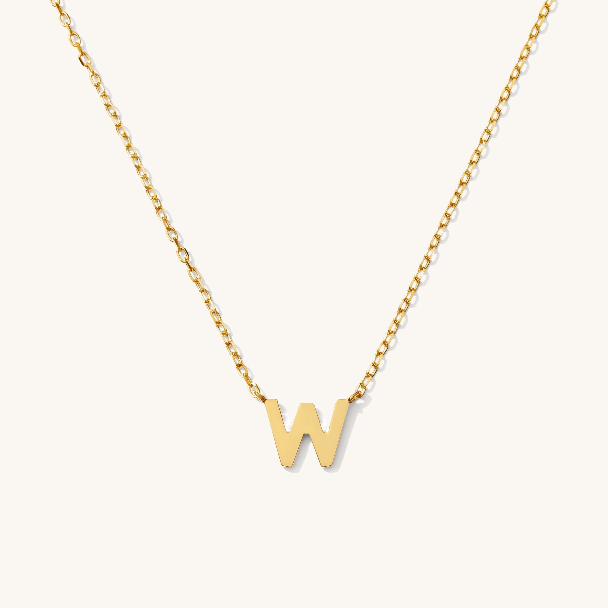 Tiny Initial Necklace - 14k Solid Gold
