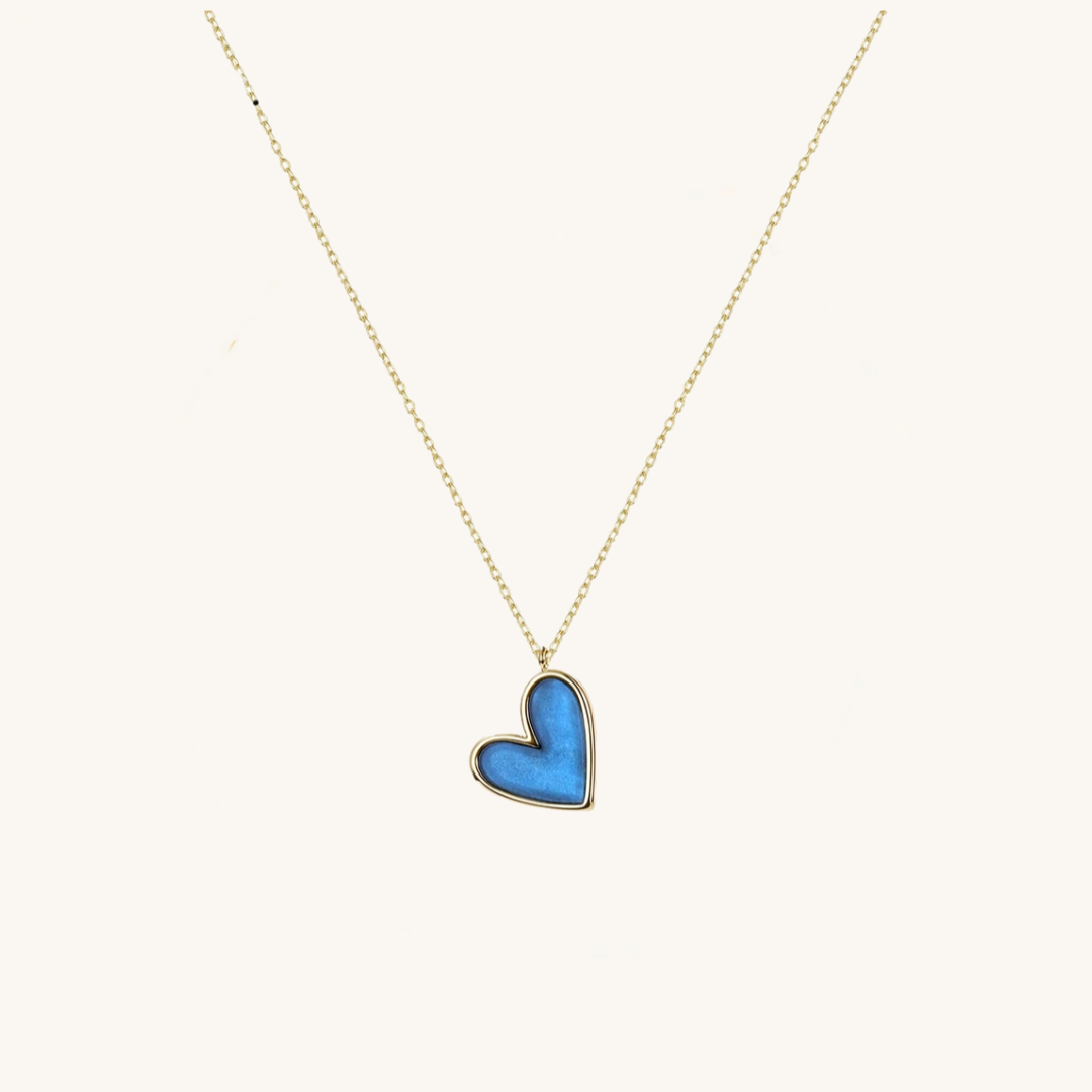 Simple Blue Heart Necklace